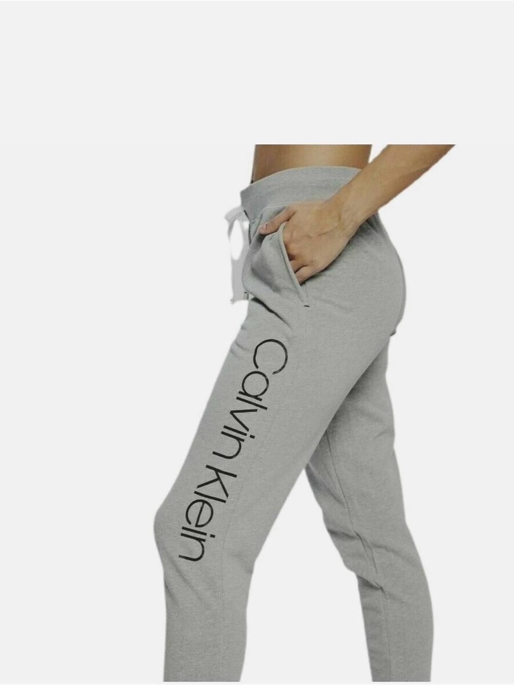 Calvin Klein Women's French Terry Joggers Gray and Black - NWOT- size S - Picture 4 of 8
